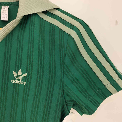 アディダスオリジナルス adidas Originals FOOTBALL JACQUARD V-NECK CROP POLO カレッジグリーン レディース JPN:M