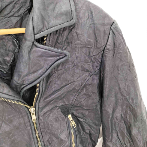 00s レザー ダブルライダースジャケット Y2K レディース import:S