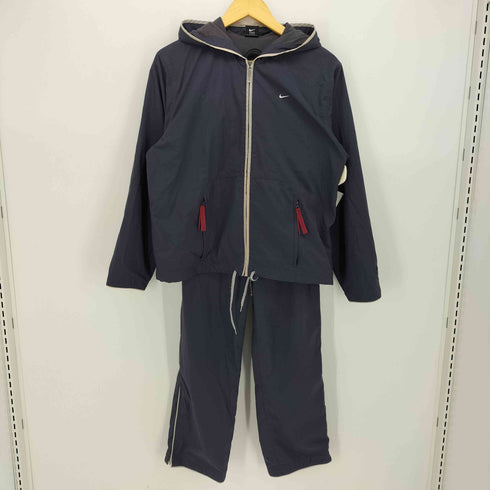 ナイキ NIKE 90-00S 黒タグ スウッシュ 刺繍 ジップアップ パーカー ジャケット セットアップ レディース import:L