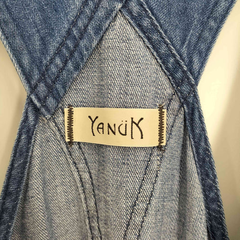 ヤヌーク YANUK ワイド デニム ワンピース ジャンスカ 吊り レディース FREE