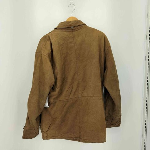 90s 裏地チェック スウェード レザー ジャケット メンズ import:L