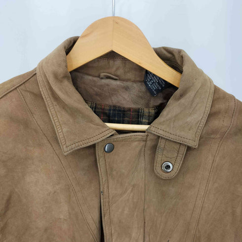 90s 裏地チェック スウェード レザー ジャケット メンズ import:L