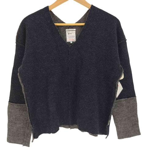 ソウソウ SOU・SOU 貫頭衣 カントウイ ウール 切替 Vネック ニット セーター レディース JPN:S