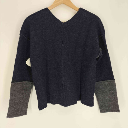 ソウソウ SOU・SOU 貫頭衣 カントウイ ウール 切替 Vネック ニット セーター レディース JPN:S