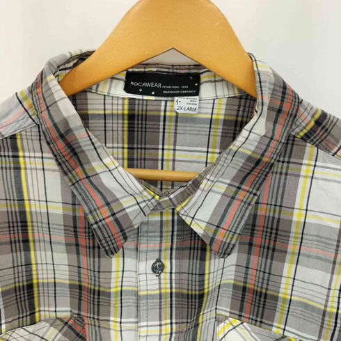 ロカウェア Rocawear ガチャポケ レギュラーカラー チェックシャツ メンズ 2X-LARGE