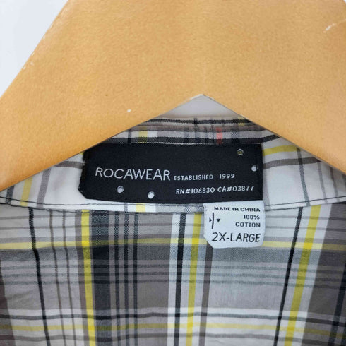ロカウェア Rocawear ガチャポケ レギュラーカラー チェックシャツ メンズ 2X-LARGE