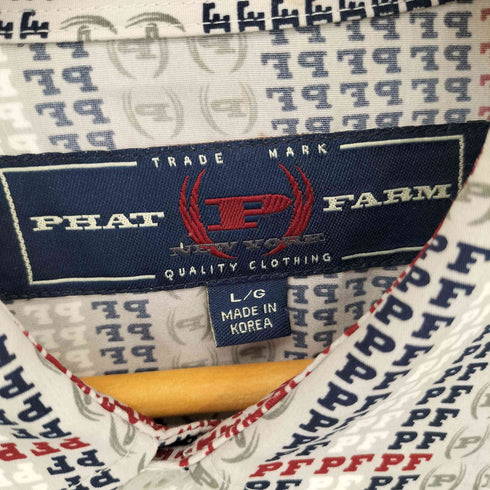 ファットファーム PHAT FARM ロゴパッチ ポケット付き 総柄 ショートスリーブシャツ メンズ import:L