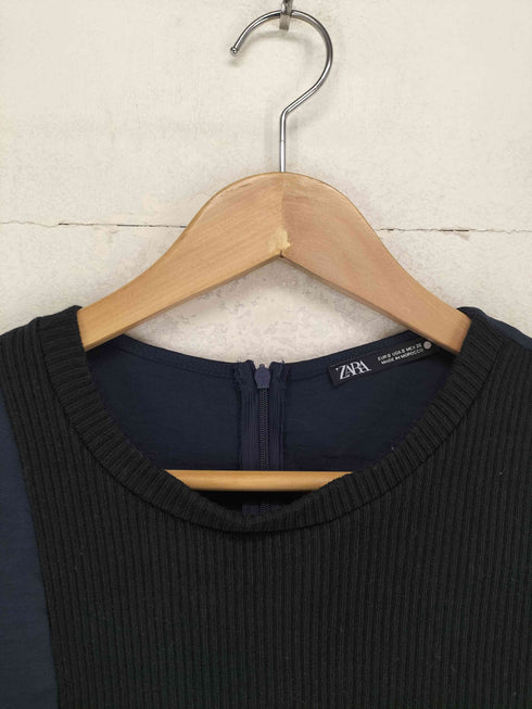 ザラ ZARA ニット切替フリルワンピース レディース import:S