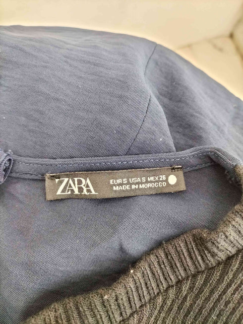 ザラ ZARA ニット切替フリルワンピース レディース import:S