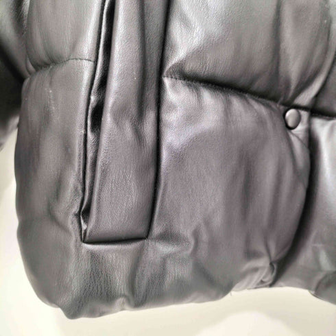 ザラ ZARA フェイクレザークロップドパフジャケット レディース import:S