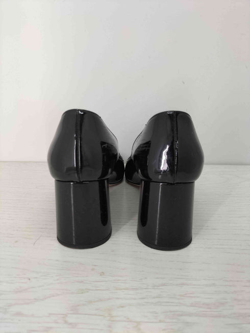 プラダ PRADA スクエアトゥ エナメル ヒールパンプス レディース 35 1/2