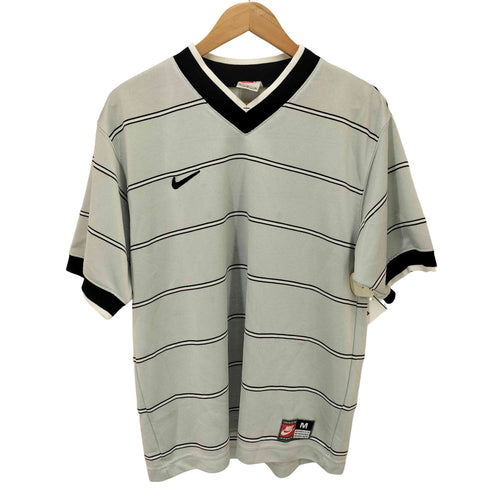 ナイキ NIKE 90s-00s  USA製 白タグ ボーダー柄 スウォッシュ ゲームシャツ メンズ JPN:M