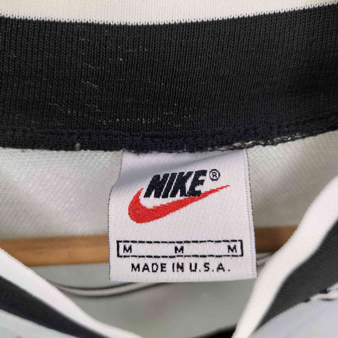 ナイキ NIKE 90s-00s  USA製 白タグ ボーダー柄 スウォッシュ ゲームシャツ メンズ JPN:M
