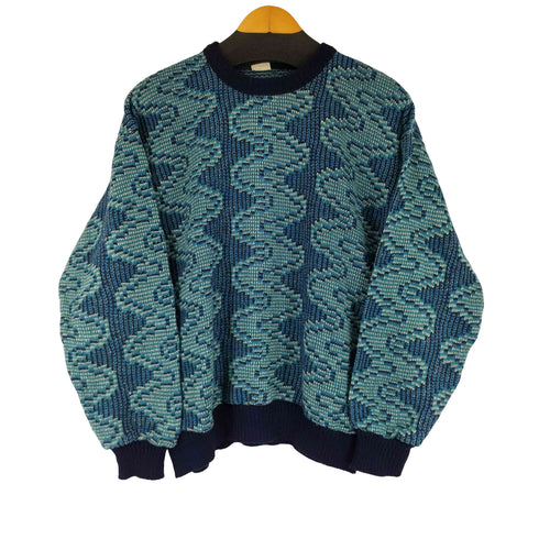 総柄クルーネックニット メンズ 50