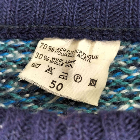 総柄クルーネックニット メンズ 50