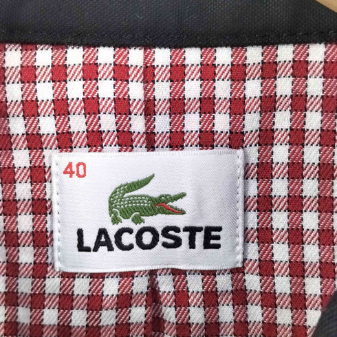 ラコステ LACOSTE プレートロゴ付き裏地チェックブルゾン レディース 40