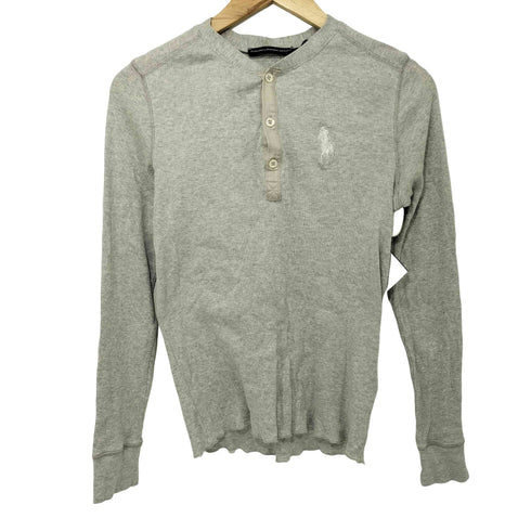 ラルフローレンスポーツ RALPH LAUREN SPORT ポニー刺繍 ヘンリーネック ロングスリーブワッフルTシャツ レディース import:M