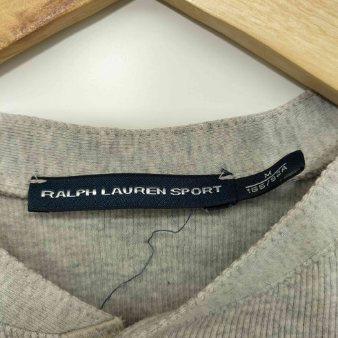 ラルフローレンスポーツ RALPH LAUREN SPORT ポニー刺繍 ヘンリーネック ロングスリーブワッフルTシャツ レディース import:M