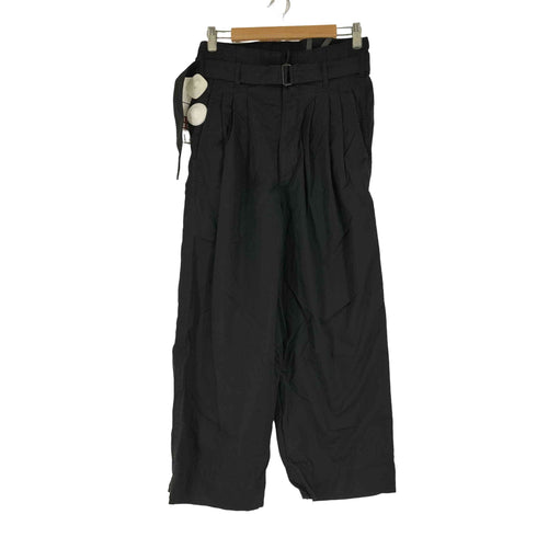 カズユキクマガイアタッチメント KAZUYUKI KUMAGAI ATTACHMENT C/Nオックス ベルト付ハイウエストワイドパンツ メンズ 1