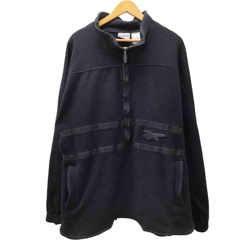 リーボック Reebok 90S ラバー ベクター ロゴ ハーフジップ フリース プルオーバー メンズ import:L