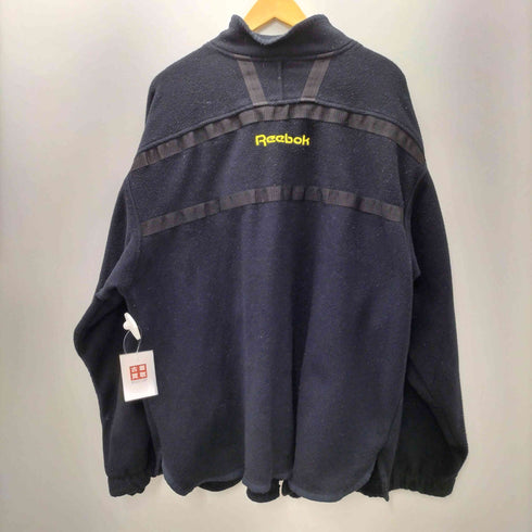 リーボック Reebok 90S ラバー ベクター ロゴ ハーフジップ フリース プルオーバー メンズ import:L