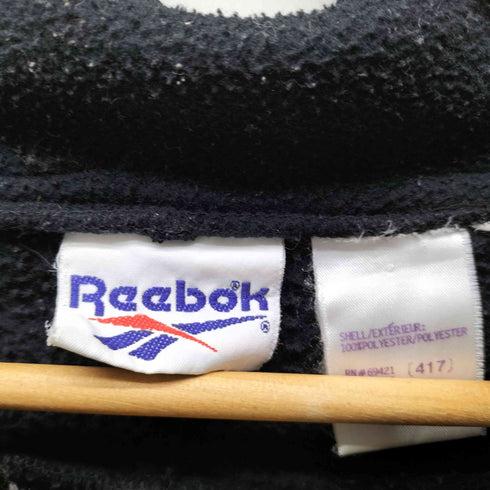 リーボック Reebok 90S ラバー ベクター ロゴ ハーフジップ フリース プルオーバー メンズ import:L