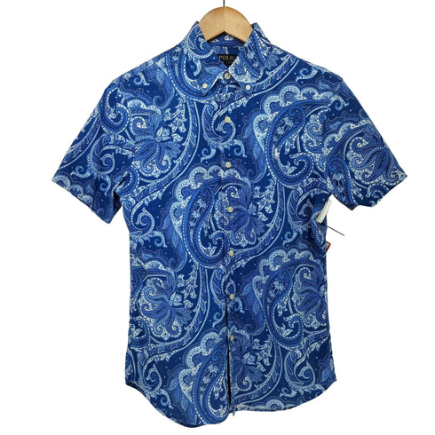 ポロラルフローレン POLO RALPH LAUREN ペイズリー柄 ポニー刺繍 ショートスリーブシャツ メンズ import:XS