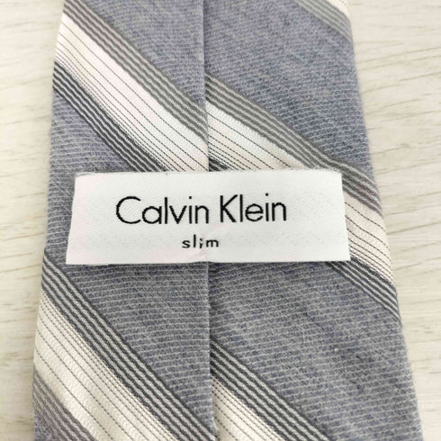 カルバンクライン CALVIN KLEIN シルク混 ストライプ ネクタイ メンズ