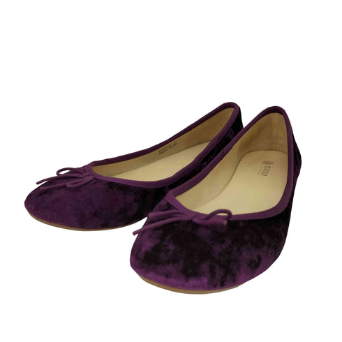 ナノユニバース NANO universe ラウンドトゥフラットパンプス ベロア レディース JPN:37