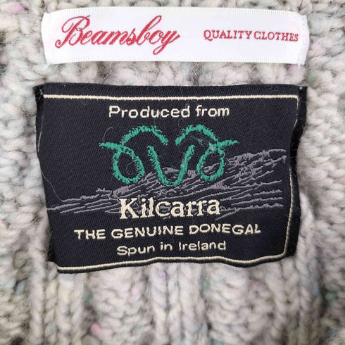 ビームスボーイ BEAMS BOY Kilcarra 水牛ボタン ケーブルニットカーディガン レディース