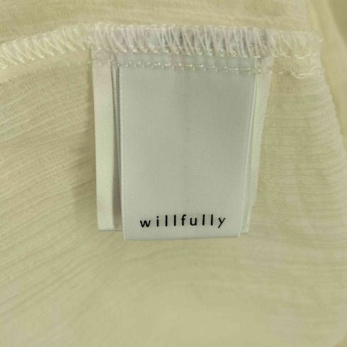 ウィルフリー willfully 楊柳 ノーカラー ブラウス レディース FREE