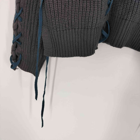 ハレ HARE 24AW レースアップ ステッチ ニット プルオーバー メンズ FREE