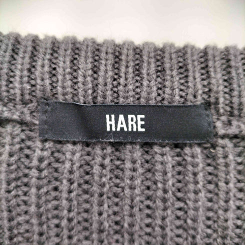 ハレ HARE 24AW レースアップ ステッチ ニット プルオーバー メンズ FREE
