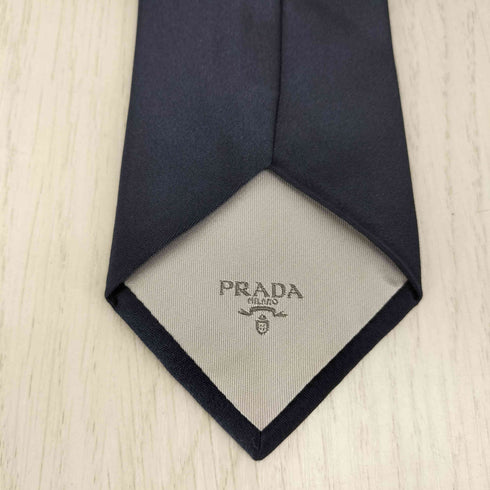 プラダ PRADA ロゴ刺繍 シルク100% ネクタイ メンズ