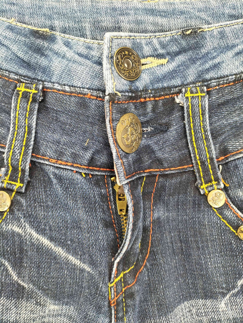 スタッズ&刺繍フレアデニムパンツ Y2K レディース 25