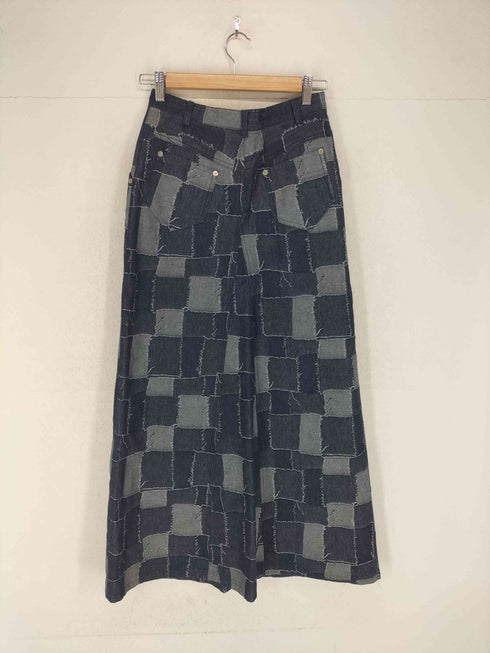 継ぎ接ぎパッチワークデザインフレアマキシスカート Y2K レディース 2