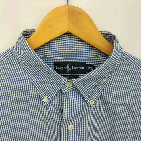 ラルフローレン RALPH LAUREN 90S BLAKE ポニー刺繍 ギンガムチェック ボタンダウン L/S シャツ メンズ import:XL