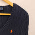 ポロバイラルフローレン Polo by RALPH LAUREN 90S ポニー Vネック コットン ケーブル ニット セーター レディース import:S