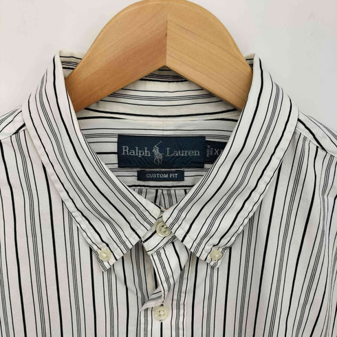 ラルフローレン RALPH LAUREN 90S CUSTOM FIT ポニー刺繍 ボタンダウン L/S ストライプ シャツ メンズ import:XL