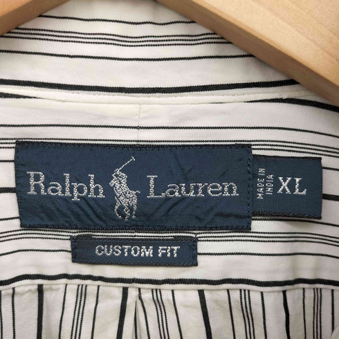 ラルフローレン RALPH LAUREN 90S CUSTOM FIT ポニー刺繍 ボタンダウン L/S ストライプ シャツ メンズ import:XL