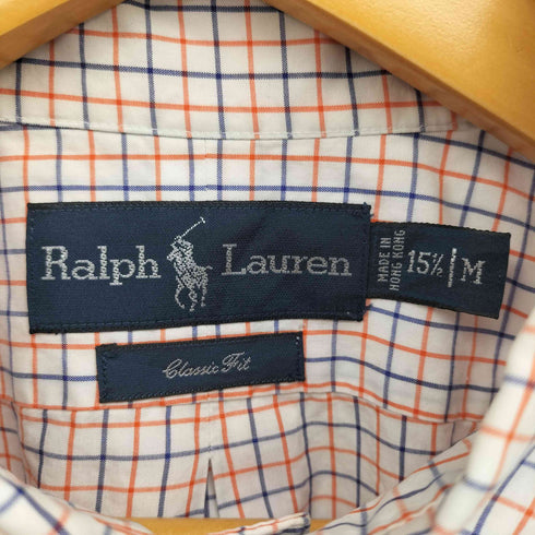 ラルフローレン RALPH LAUREN 90S CLASSIC FIT ポニー無し タッタ―ソール チェック L/S シャツ メンズ 15-1/2