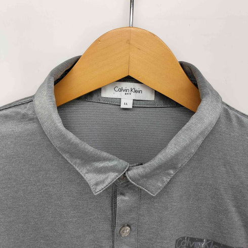 カルバンクラインゴルフ calvin klein golf ロゴプリント S/S メタリック ポロシャツ メンズ LL