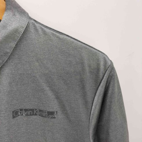カルバンクラインゴルフ calvin klein golf ロゴプリント S/S メタリック ポロシャツ メンズ LL