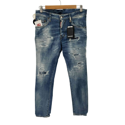 ディースクエアード DSQUARED2 22SS SKATER JEANスケータージーン ヴィンテージウォッシュクラッシュ&リペアデニム メンズ 46