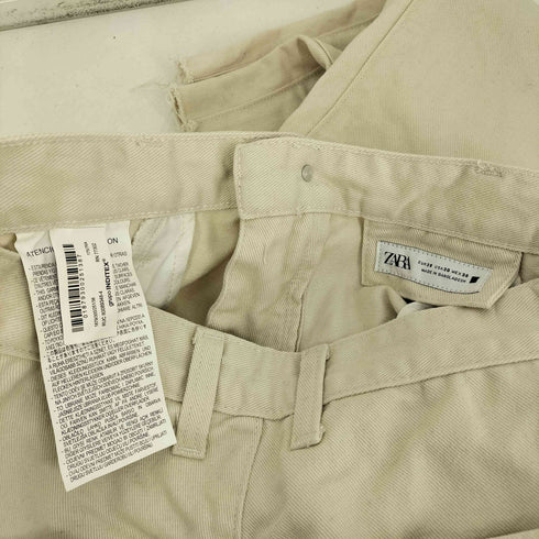 ザラ ZARA ジップフライ カットオフ ワイド バギー デニム パンツ メンズ 38