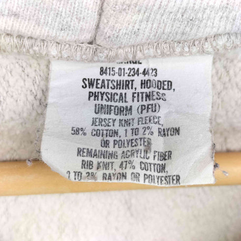 ユーエスアーミー U.S. ARMY 90S SWEATSHIRT HOODED PHYSICAL FITNESS UNIFORM ジップアップ スウェット パーカー ロケットタロン 91年 メンズ import:L