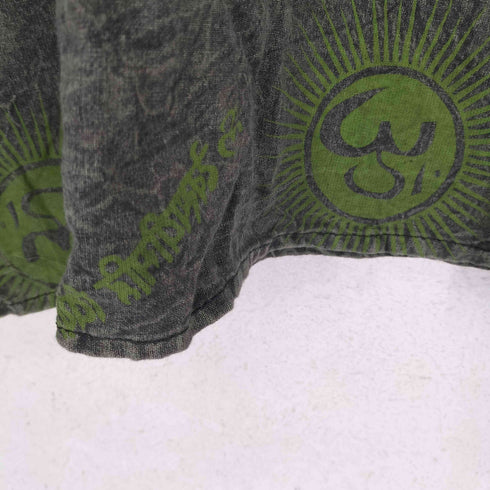 MADE IN NEPAL 総柄袖フレアスタンドカラーシャツ メンズ L