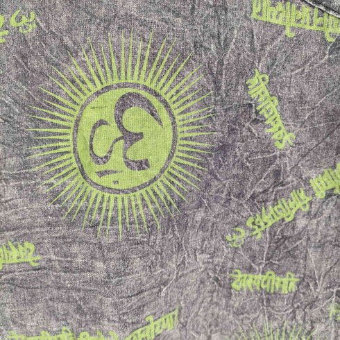 MADE IN NEPAL 総柄袖フレアスタンドカラーシャツ メンズ L