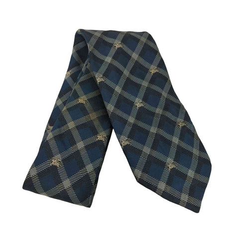 バーバリーズ BURBERRYS ホースロゴ刺繍 チェック 総柄 シルク ネクタイ メンズ