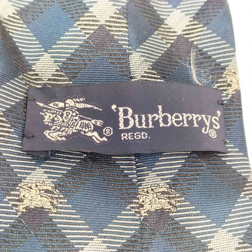 バーバリーズ BURBERRYS ホースロゴ刺繍 チェック 総柄 シルク ネクタイ メンズ